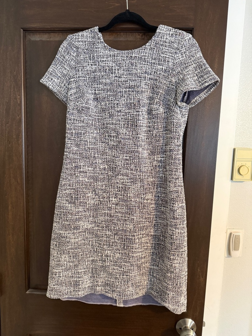 Calvin Klein Black & White Textured Shift Mini Dress